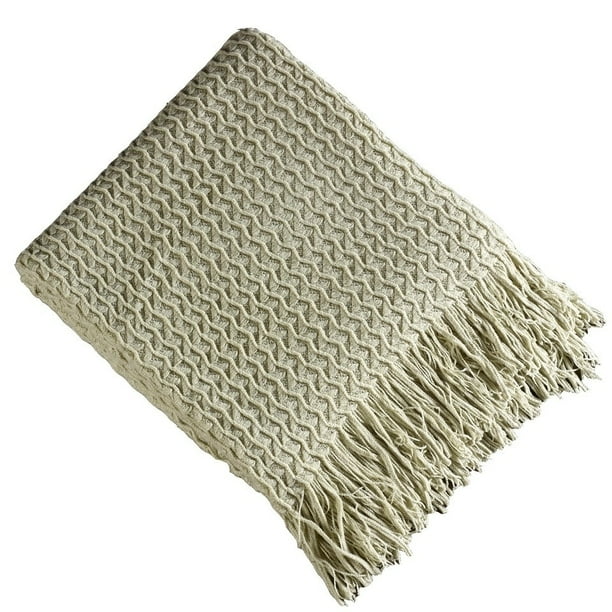 Brielle Home Winding Wave Cable Knit Throw Light Blue 50x60 Brielle Home Winding Wave Cable Knit Throw Light Blue 50x60